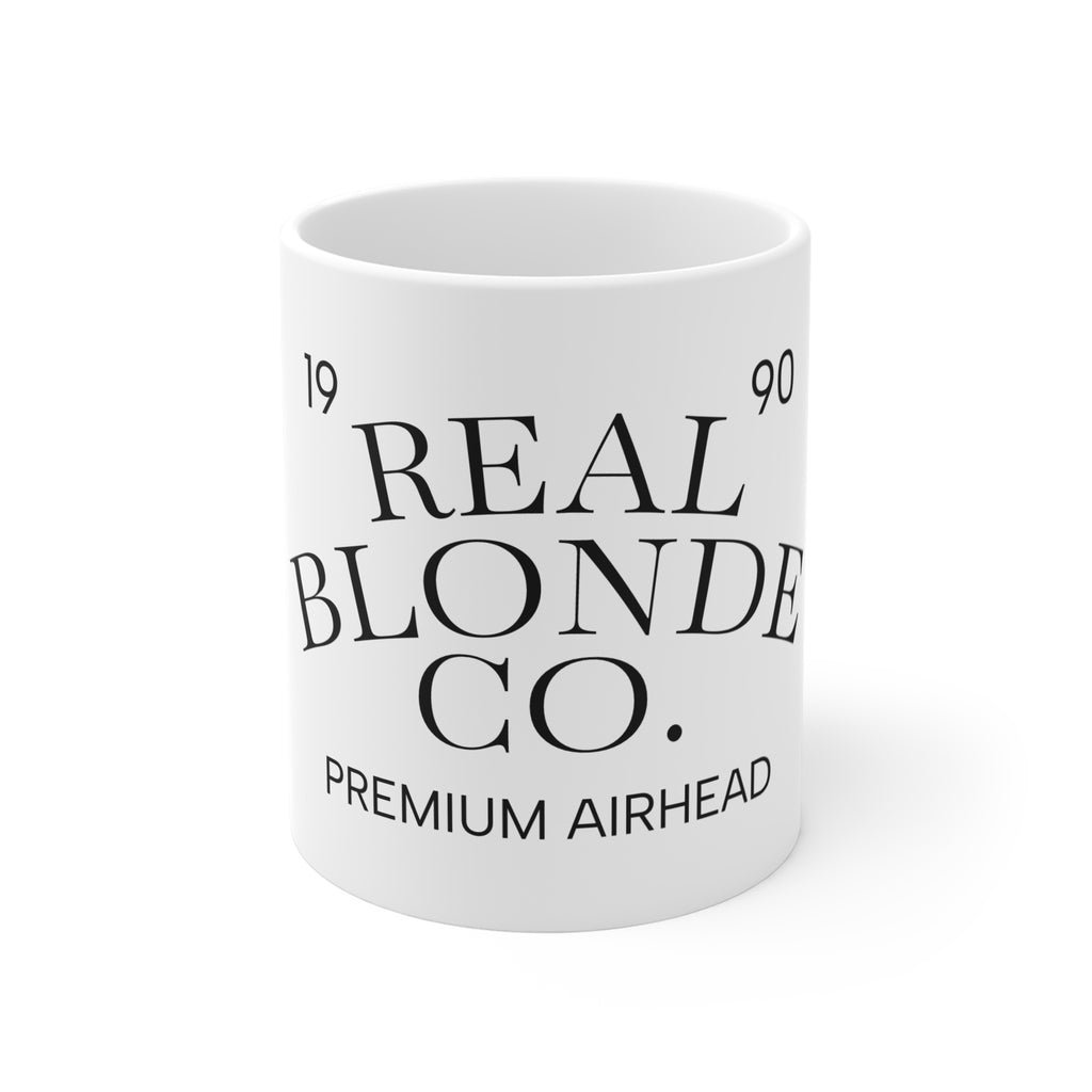 Real Blonde Co. 11oz Ceramic Mug – 'Premium Airhead' Novelty Coffee Cup